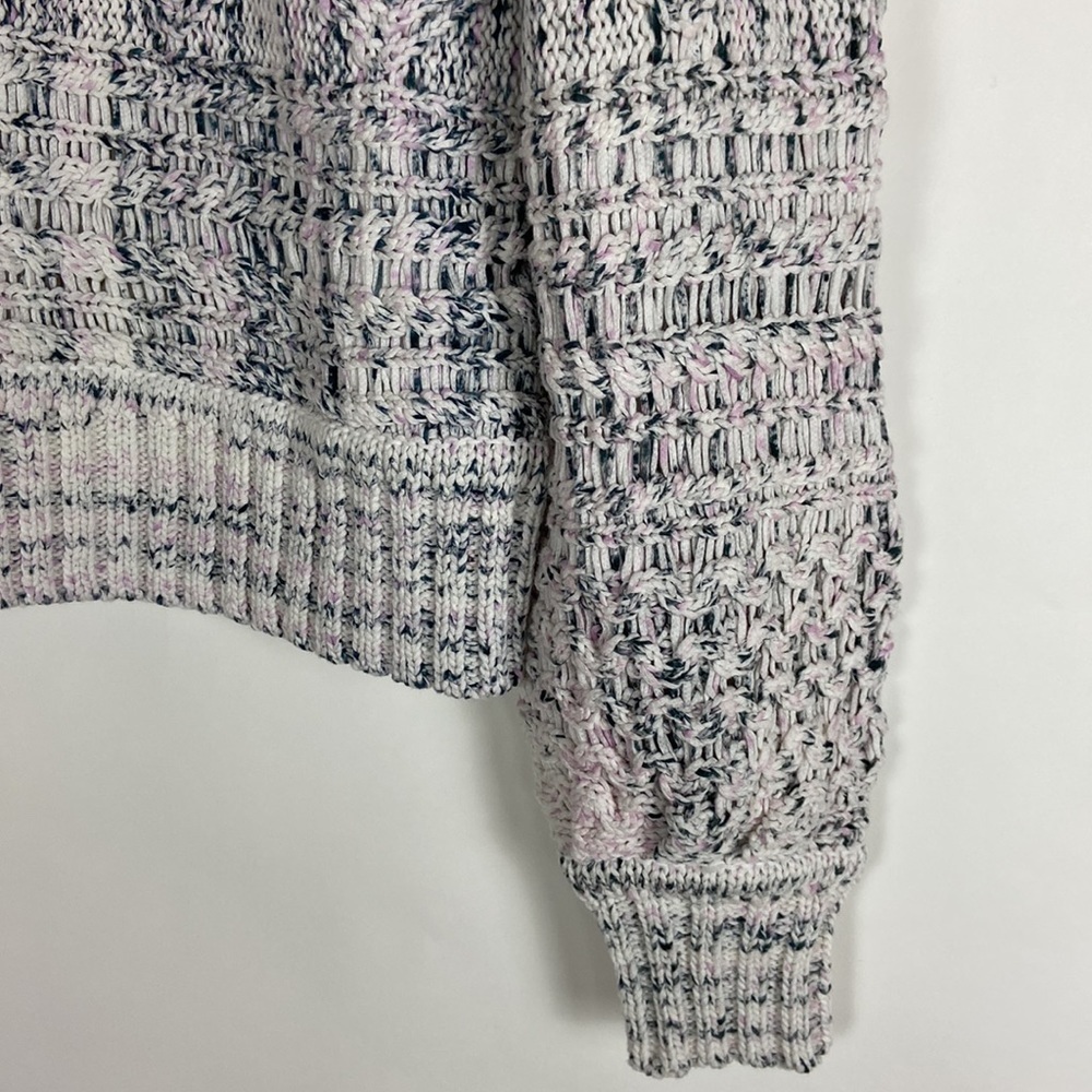 Joie Sydnee Cotton V-neck Chunky Knit Oversized Balloon Sleeve Cozy Sweater - Picture 7 of 16